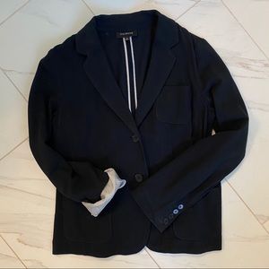 Navy Blue Cotton Knit Talbots 2 Button Blazer